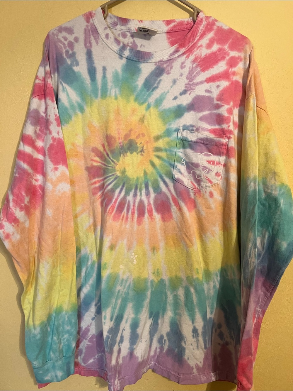 Comfort Colors Pastel Tie-Dye Long Sleeve Tee - Pink & Lavender
